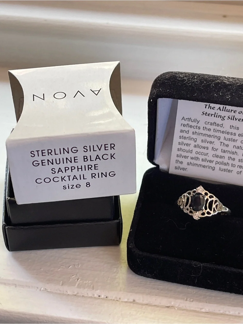 Sterling silver sapphire ring